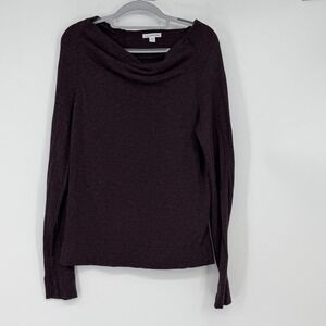 JAMES PERSE Women's Size M Burgundy Cowl Neck Long Sleeve Sweater Knit Top